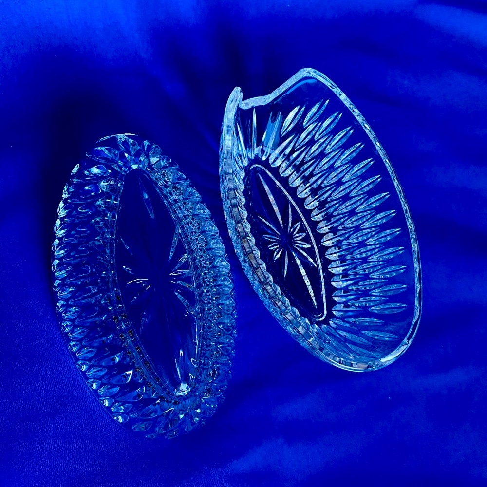 Set of 2 Crystal Silverware Holders